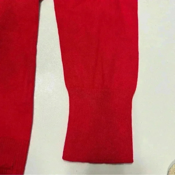 Riley & Rae Women Large Ruby Red Lightweight Long Sleeve Holiday Party Sweater - Picture 8 of 10